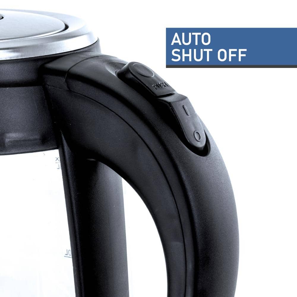 MegaChef 1.8L Glass and Stainless Steel Electric Kettle