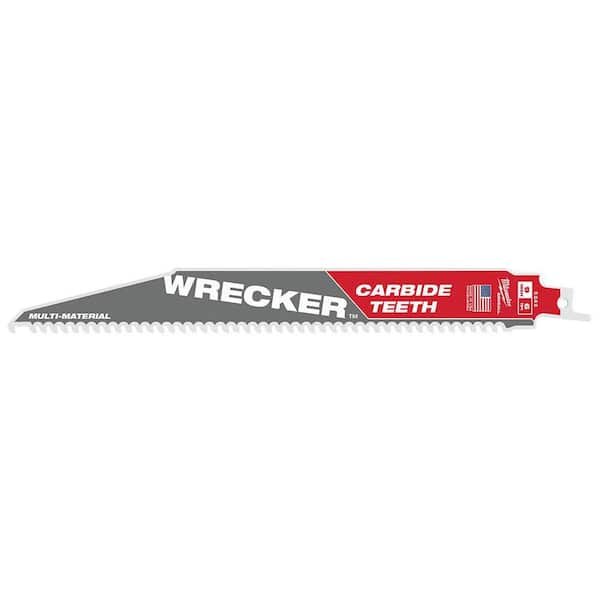 Milwaukee 9 in. 6 TPI WRECKER Carbide Teeth Multi-Material Cutting SAWZALL  Reciprocating Saw Blades (3-Pack) 48-00-5342 - The Home Depot