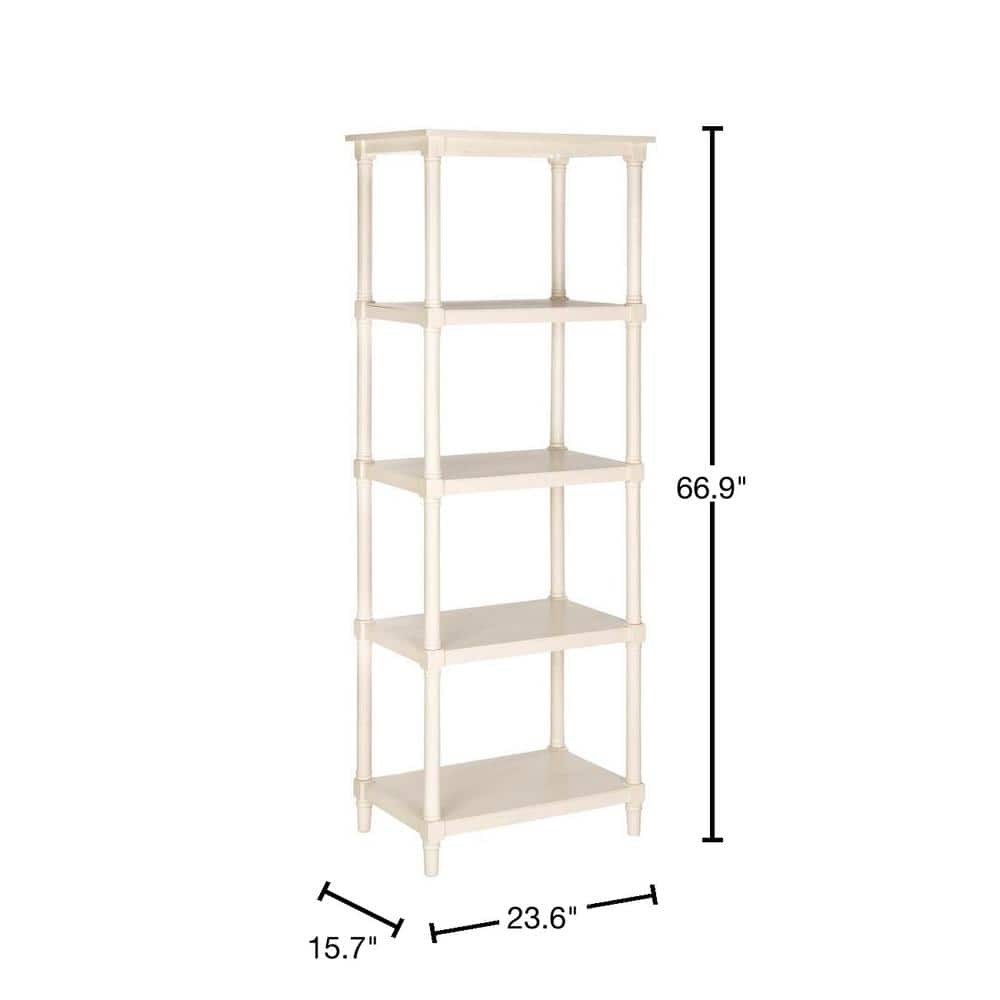 Transitional White Pine 5-Tier Spindle Bookcase