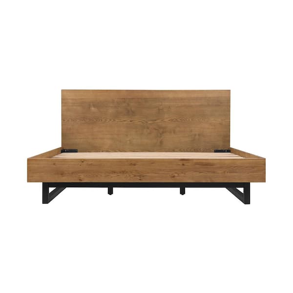 Aldo Brown Oak Wood Frame King Platform Bed