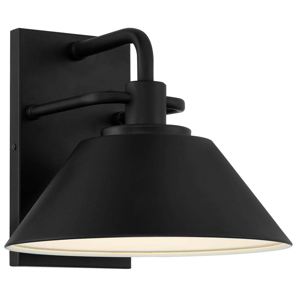 Avalon Black Outdoor Hardwired Wall Lantern Sconce with Integrated Bulb Inc
