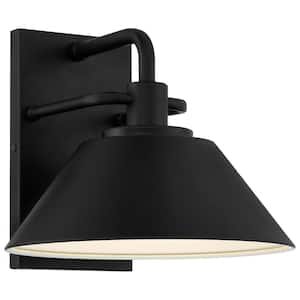 Avalon Black Outdoor Hardwired Wall Lantern Sconce with Integrated Bulb Included