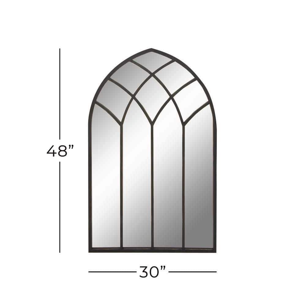 Black Arched Windowpane Full Length Wall Mirror