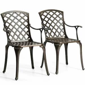 Outdoor Aluminum Dining Set of Patio Bistro Chairs (2-Pack)