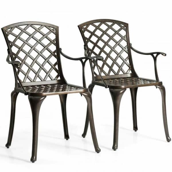 Alpulon Outdoor Aluminum Dining Set of Patio Bistro Chairs (2-Pack)