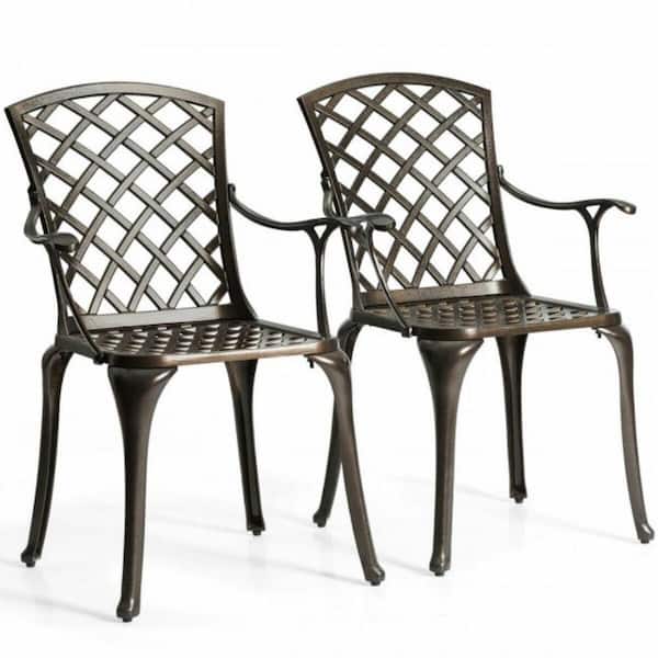 Outdoor Aluminum Dining Set of Patio Bistro Chairs (2-Pack)