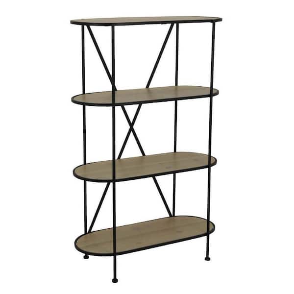 Kellie, Black Wood and Metal Plant Stand (10.25 in. H x W 37.75 in. H)