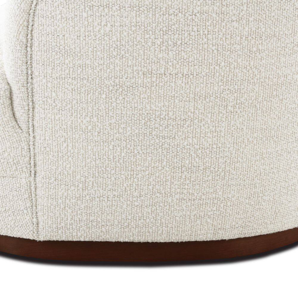 Cloud White Upholstered Left-Facing Chaise Sectional with Ottoman
