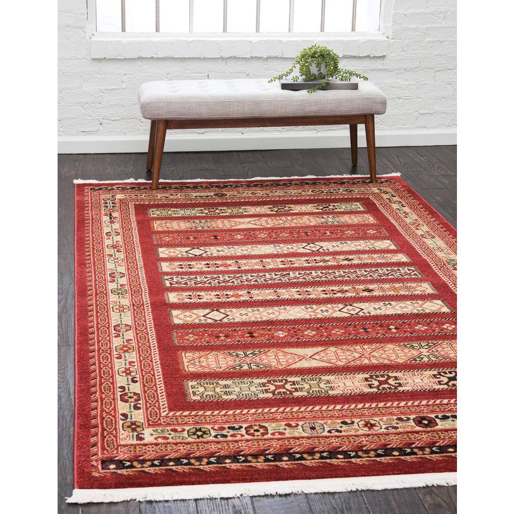 Rust Red Rectangular Synthetic 9' x 12' Area Rug