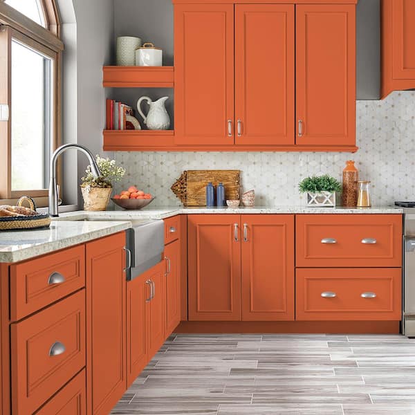1 qt. #210B-6 Aurora Orange Satin Enamel Interior/Exterior Cabinet, Door & Trim Paint