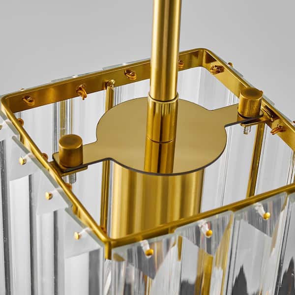 ZHLWIN Home Lighting 60-Watt 5-Lights Gold Mini Crystal Rectangle