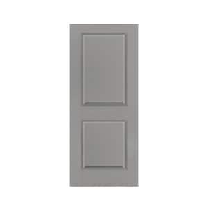 36 in. x 80 in. Light Gray Painted Finished Composite MDF 2 Panel Interior Barn Door Slab