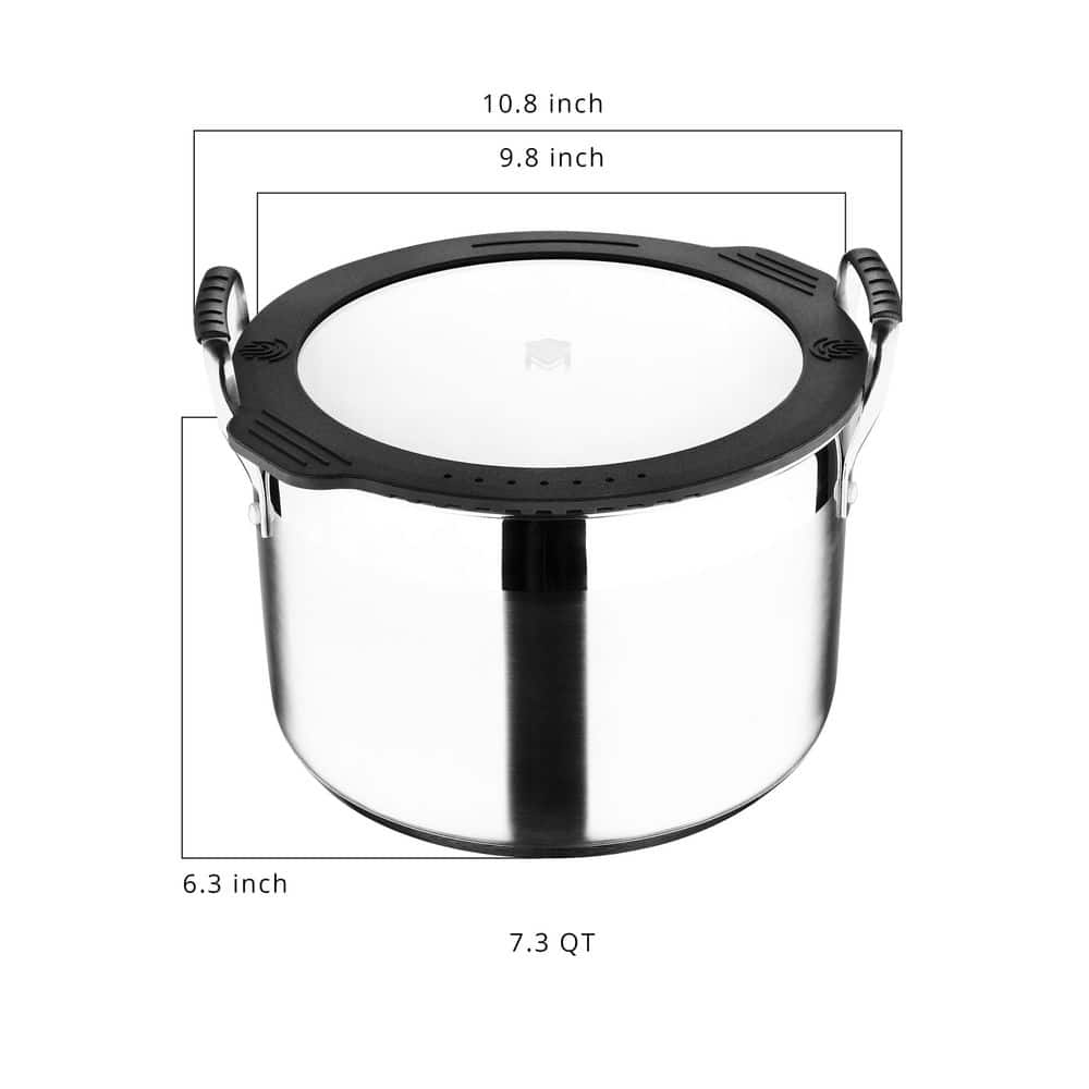MasterPRO 7.3 Qt Stainless Steel Stock Pot with Glass Lid