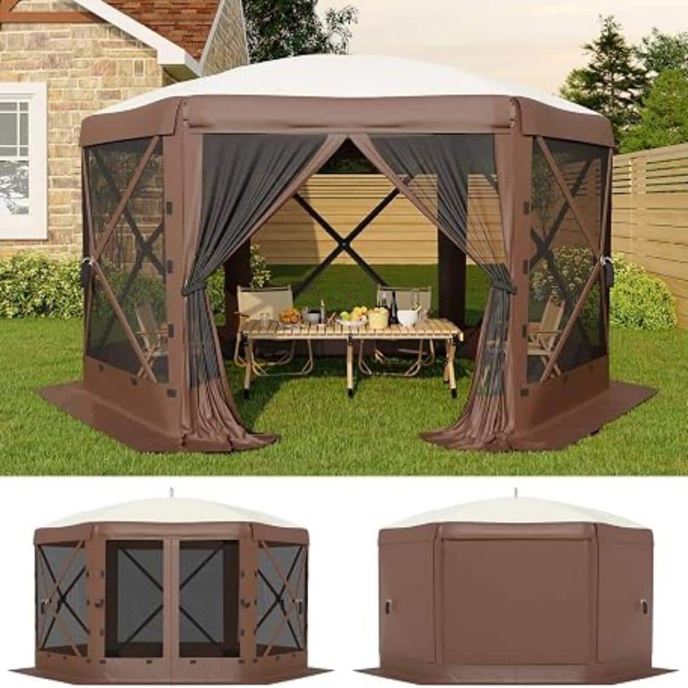 11.7x11.7ft Pop Up Gazebo with Mosquito Netting & 6 Removable Sidewalls, Portable Screen Tent for Patio, Camping price history on PriceWatchPro