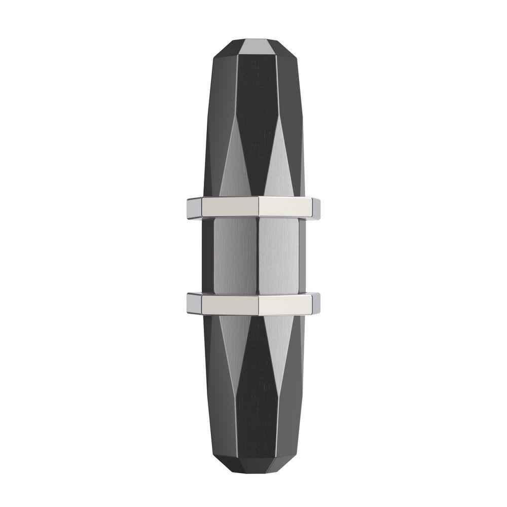 Polished Chrome and Black T-Handle Cabinet Knob with Mounting Hardware