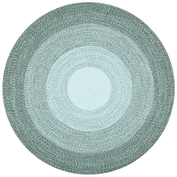 SAFAVIEH Cape Cod Green 6 ft. x 6 ft. Solid Color Border Round Area Rug