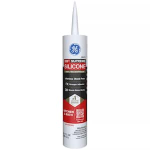 Supreme Silicone Caulk 10.1 oz Kitchen and Bath Sealant White