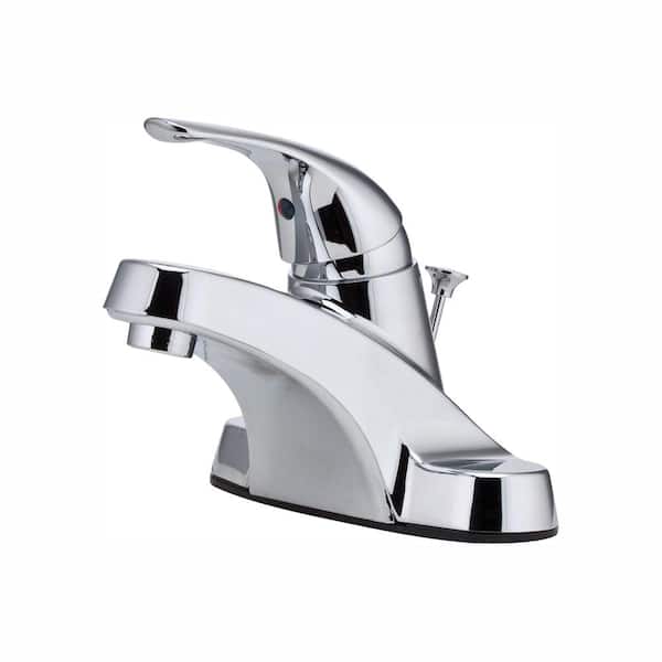 Pfister Pfirst Series 4 in. Centerset Single Handle Bathroom Faucet in Polished Chrome