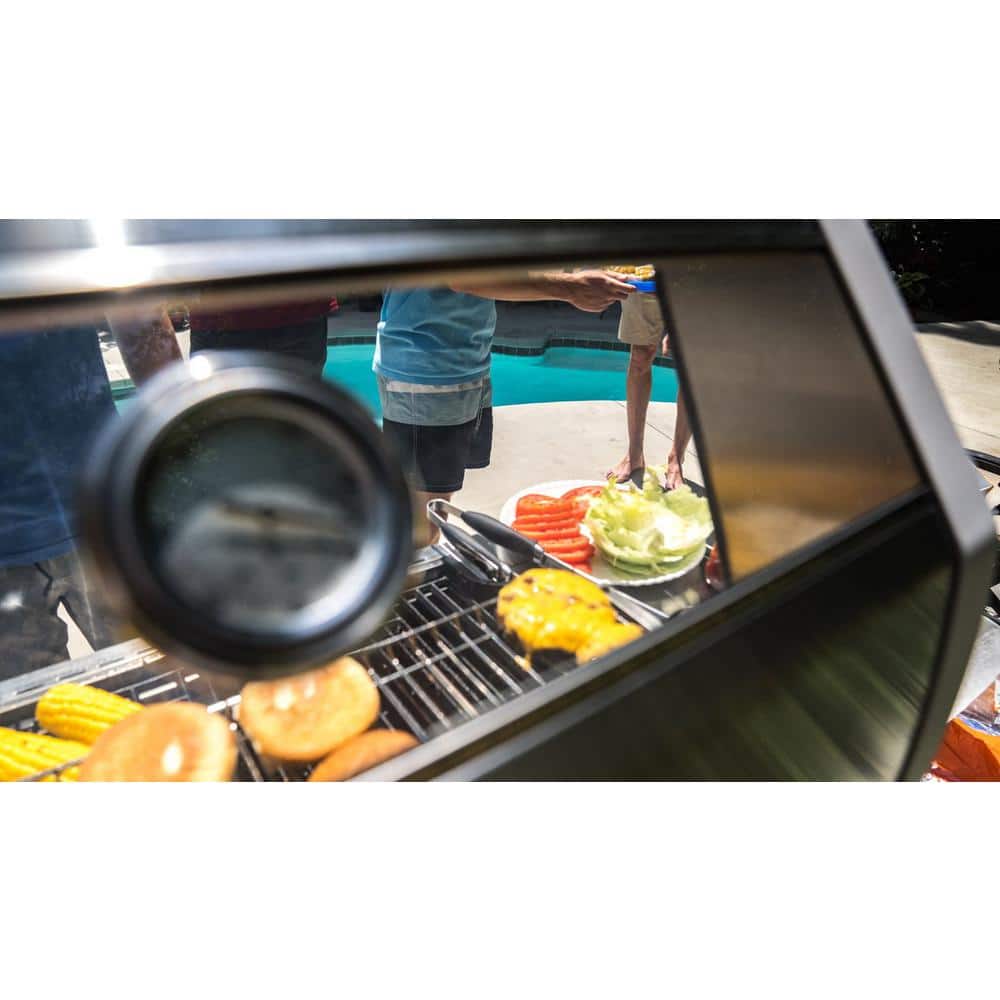 Monument Blue Stainless Steel 4-Burner Propane Gas Grill with Infrared Side Burner