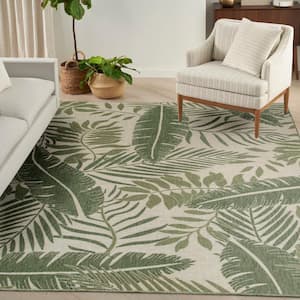 Garden Oasis Ivory Green 8 ft. x 10 ft. Nature-inspired Contemporary Area Rug