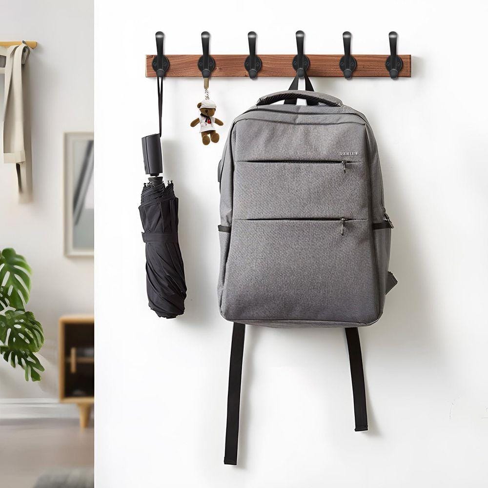 Wall Mount Series Black Heavy Duty Retro Double Hook Type Coat Rack ...