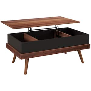 39.25 in. Walnut Rectangle Particle Board Lift Top Coffee Table