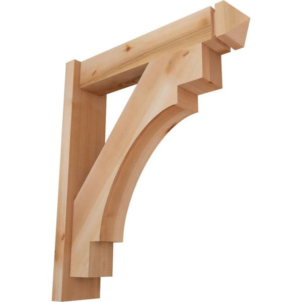 Ekena Millwork 6 in. x 28 in. x 24 in. Western Red Cedar Merced Arts and Crafts Smooth Outlooker