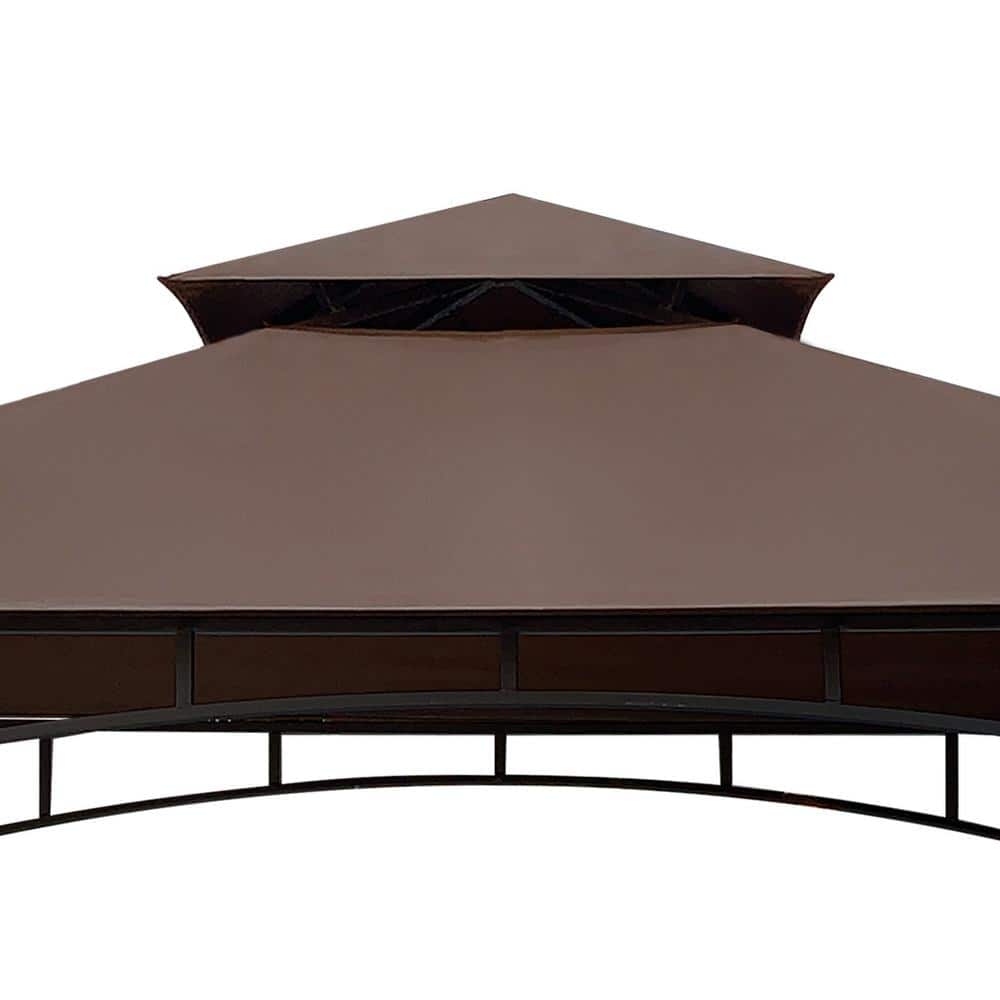 Brown Polyester Replacement Canopy Top for 8 ft. x 5 ft. Grill Gazebo