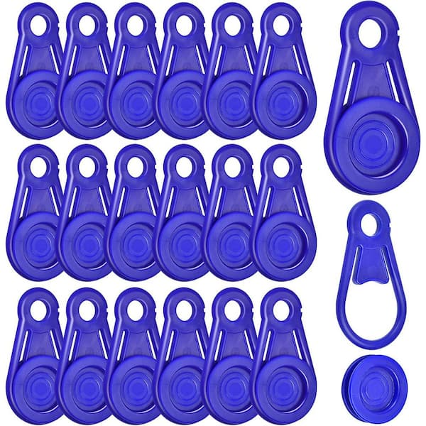Heavy Duty Tarp Clips 20 Pack Movable Canopy Clips for Camping Tent Awning Banner Pool Covers Blue