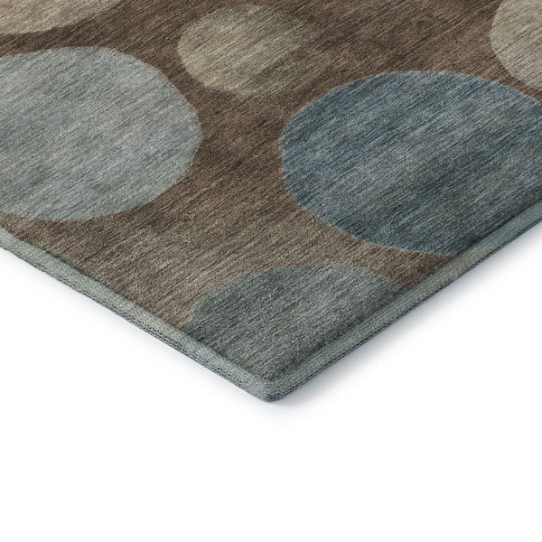 Mayfield Premium Machine Washable Abstract AMF2062 Chocolate 3 ft. x 4 ft. Area Rug