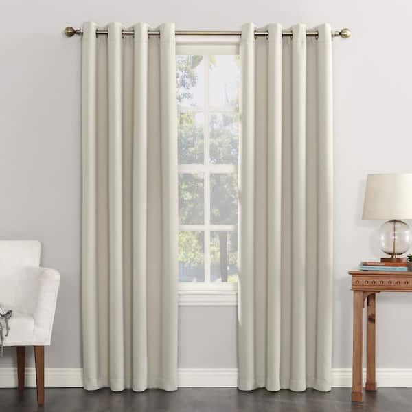 Saxon Energy Saving Pearl Polyester 54 in. W x 84 in. L Grommet Blackout Curtain (Single Panel)