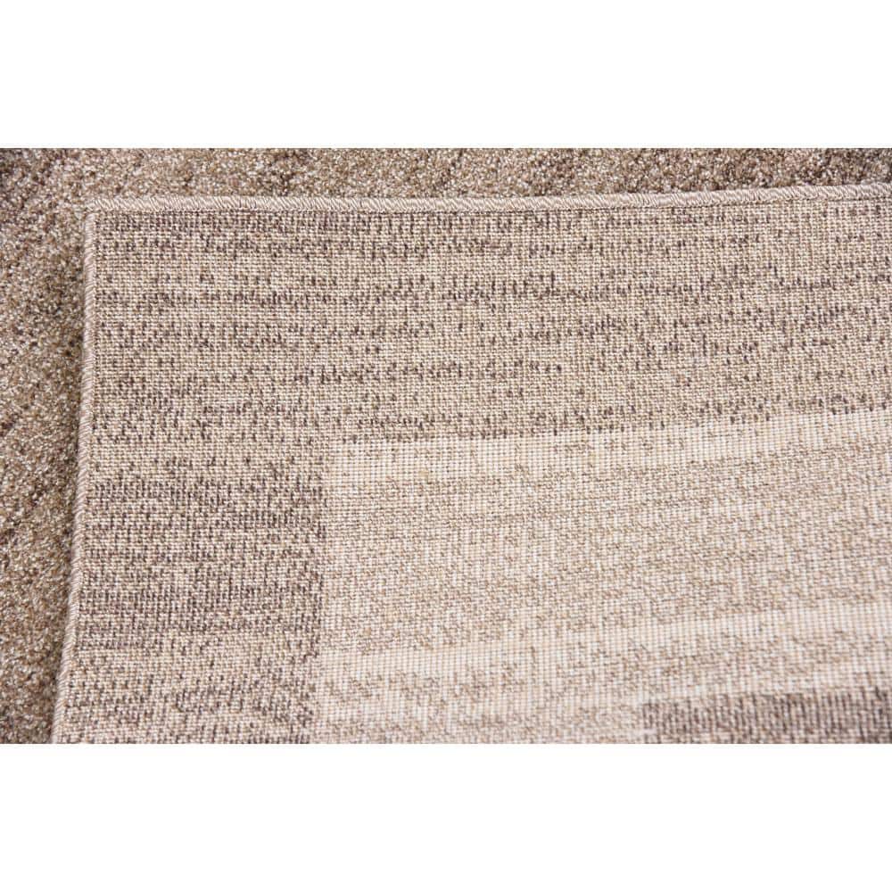 Angelica Light Brown & Ivory Tufted Synthetic Area Rug 9' x 12'
