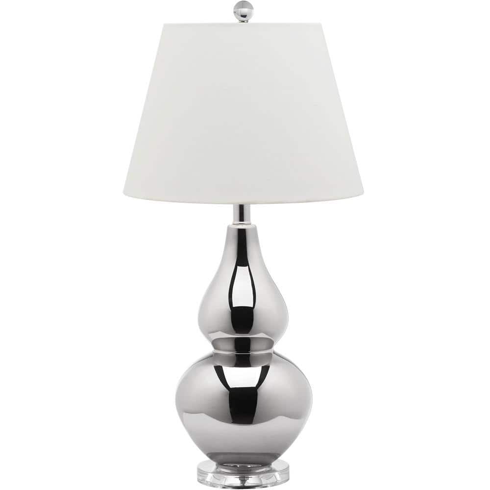 Cybil 26" Traditional Silver Double Gourd Table Lamp