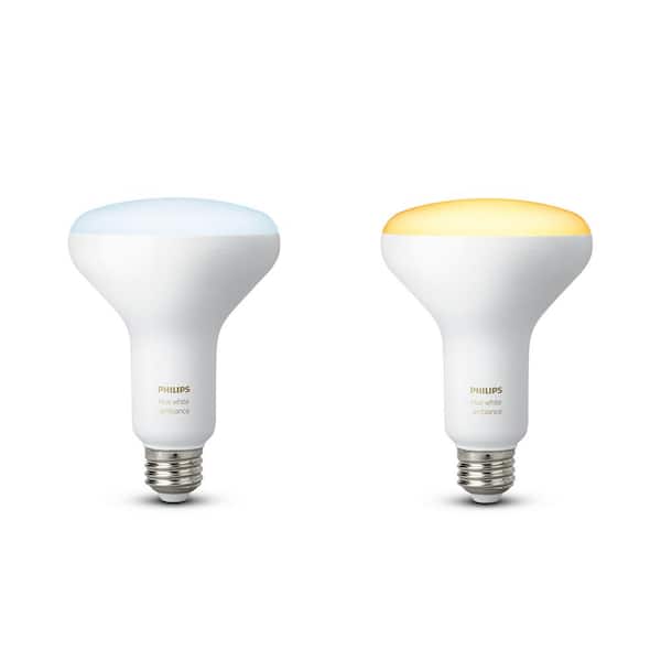 Philips Hue White and Color Ambience BR30 2000-6500 K Warm to cool 2 pack bulbs E26 for sale online 
