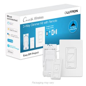 Caséta Smart Dimmer Switch Kit with Remote, 3-Way (2 Points of Control), P-DIM-3WAY-WH, White