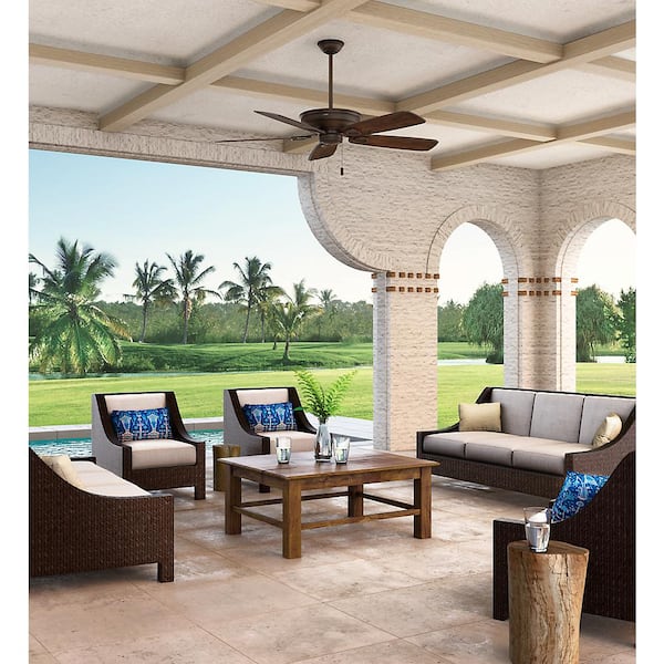 Casablanca Heritage 60 in. Indoor/Outdoor Brushed Cocoa Bronze Ceiling Fan For Bedrooms