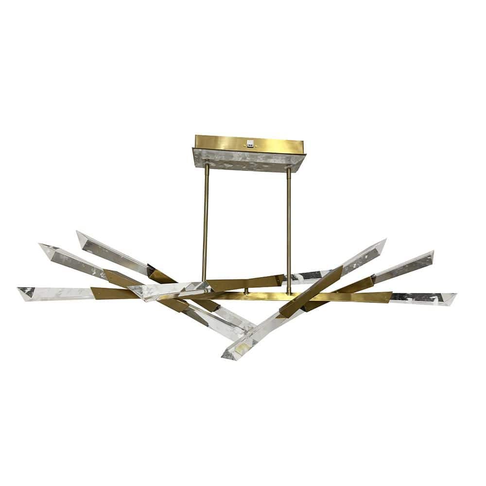Abelio 12 Light Dimmable Integrated LED Brass Tier Geometric Chandelier