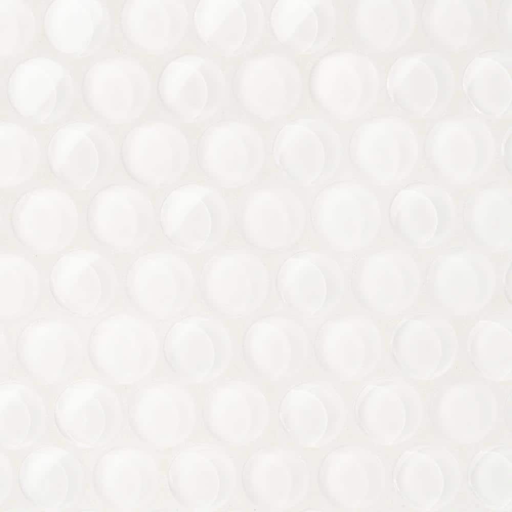 Super White Polished Glass Penny Round Mosaic Tile Sheet
