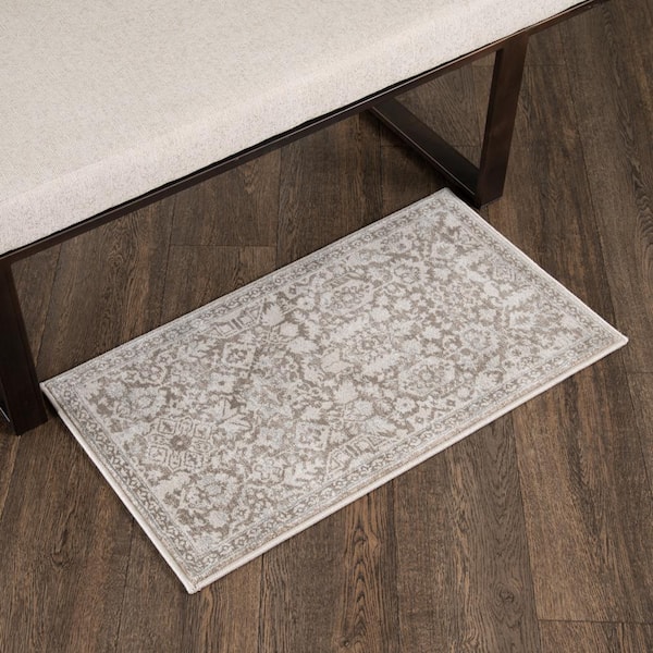 Skyline Light Brown/Beige 2 ft. x 3 ft. Floral Scatter Area Rug
