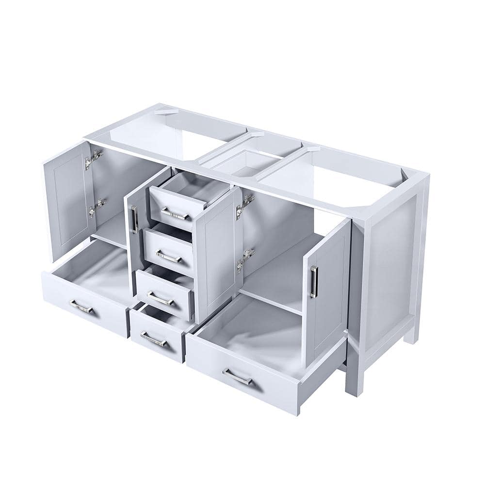 Jacques 60" White Double Freestanding Vanity Cabinet