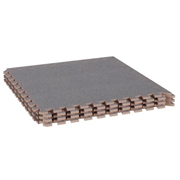 Gray Foam Mat Interlocking Floortiles, Interlocking Basement Floor Tiles