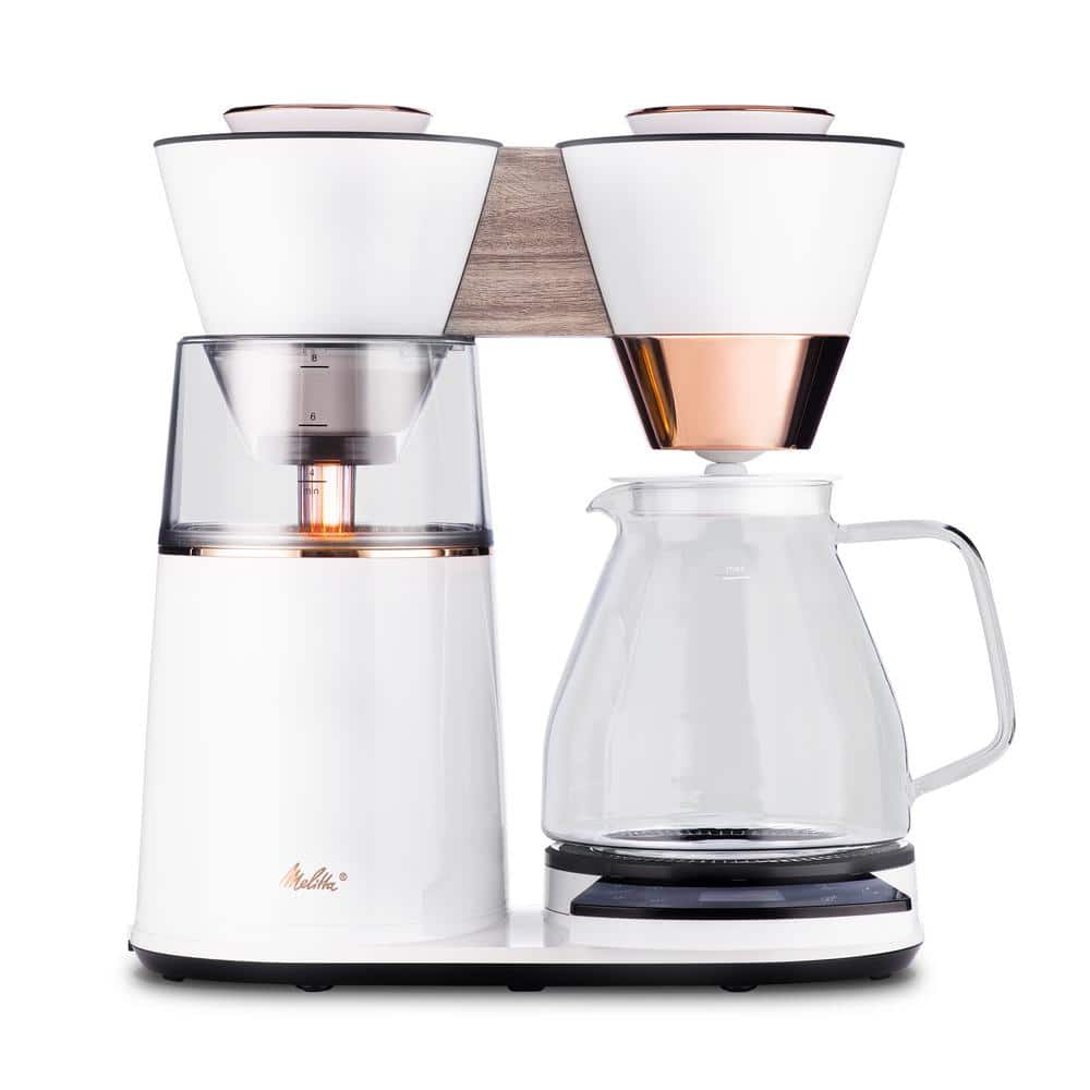 Vision 12-Cup Luxe Drip Coffee Maker with Revolving Dashboard Copper White