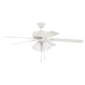 Decorator's Choice 52 in. Indoor Tri-Mount 3-Speed Reversible Motor White Finish Ceiling Fan with 3-Light Kit
