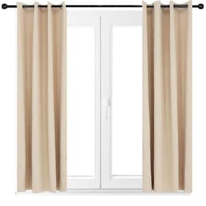 2 Indoor/Outdoor Blackout Curtain Panels with Grommet Top - 52 x 108 in (1.32 x 2.74 m) - Beige
