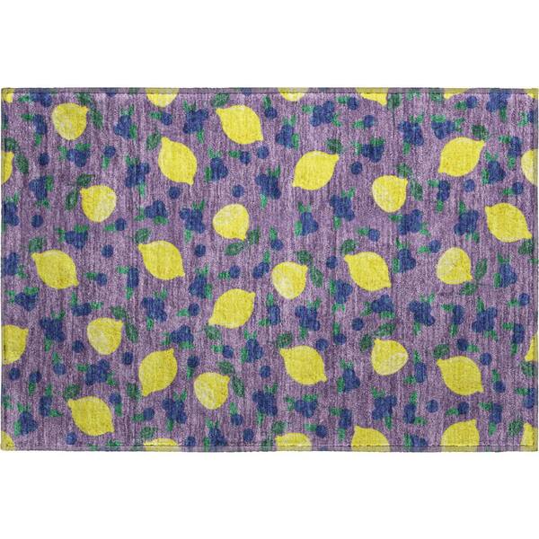 Mayfield Premium Machine Washable Abstract AMF2354 Lavender 2 ft. x 3 ft. Accent Rug