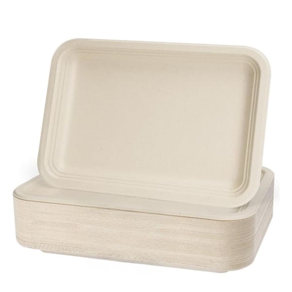 GREENER SETTINGS 14 in. Compostable Disposable Paper Plate [50-Pack]