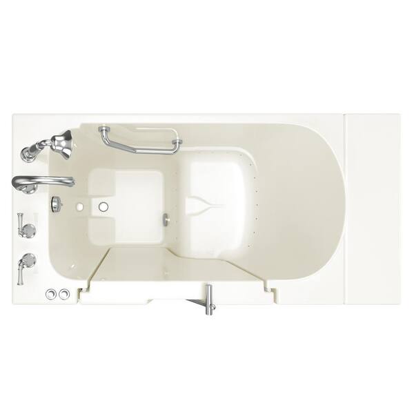 American Standard - Gelcoat Value Series 52 in. x 30 in. Left Hand Walk-In Air Bathtub with Outward Opening Door in Linen