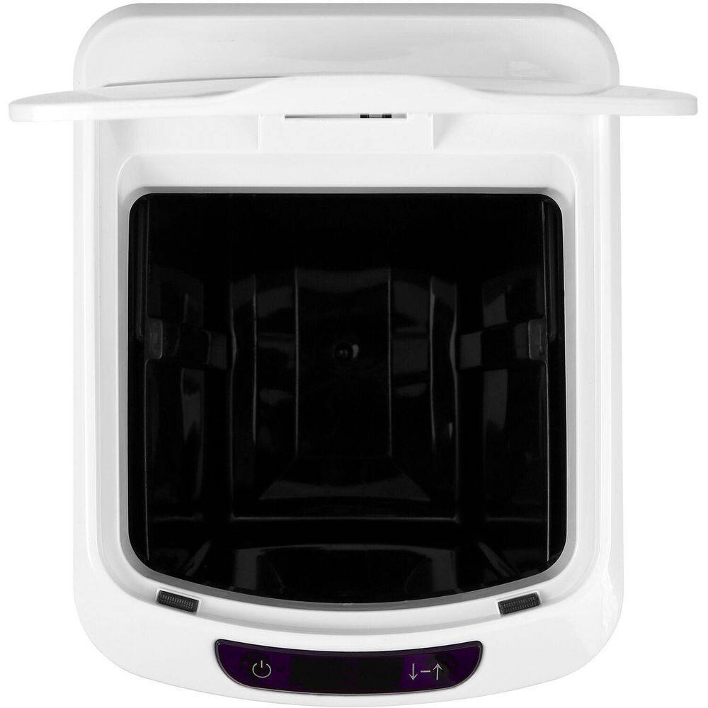 White Stainless Steel Touchless Trash Can with Sensor Lid