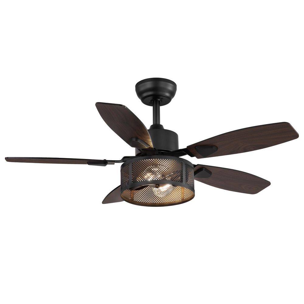 42 in.Black Low ProfileCeiling Fans with Lights and Remote,Downrod & Angled Mount with 5 Blades, Indoor&6 Speed DC Motor price history on PriceWatchPro
