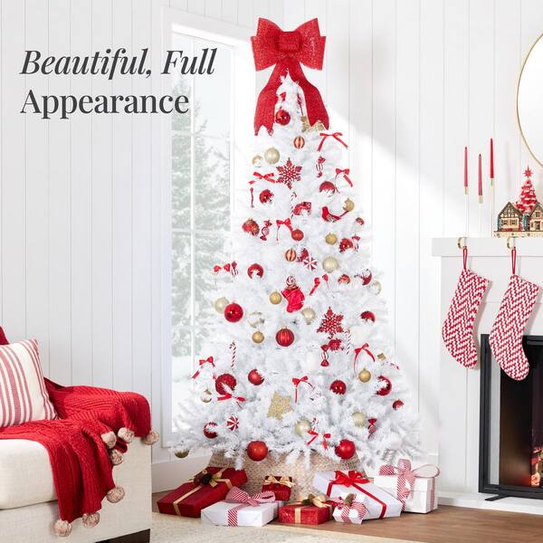 Best Choice Products 6 ft. White Unlit Pine Artificial Christmas